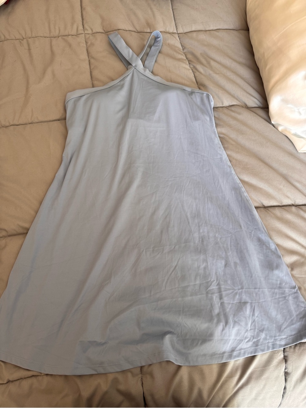 Halara Light Blue Halter A-Line Dress